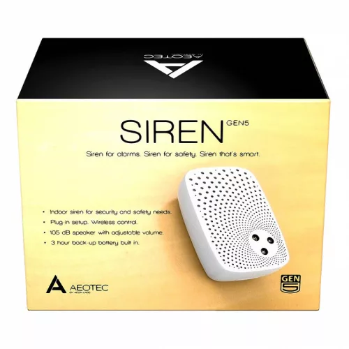 Aeotec Indoor Siren with Backup Battery sziréna és fényjelzõ (Z-Wave)