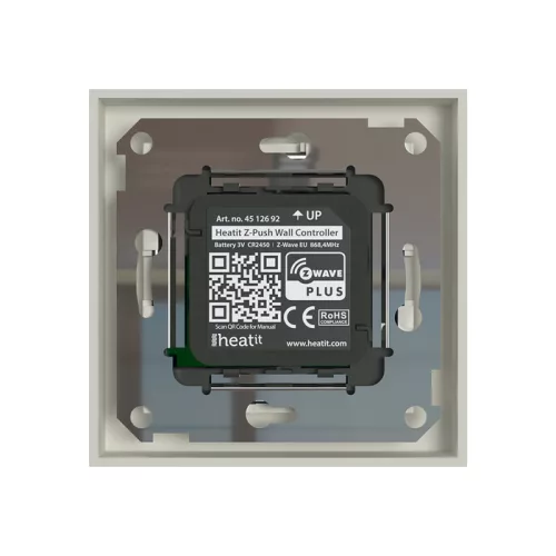 Heatit Z-Push Wall Controller (RAL 9010) fali kapcsoló 1-3 gombbal (Z-Wave)