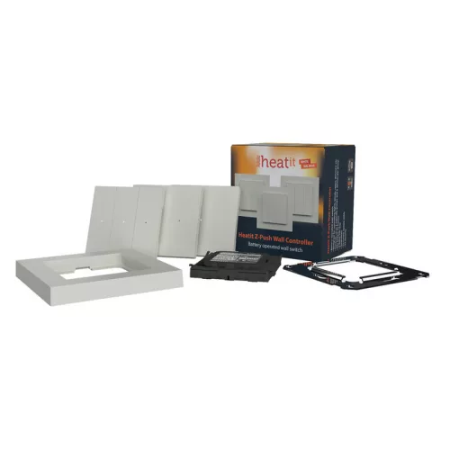 Heatit Z-Push Wall Controller (RAL 9010) fali kapcsoló 1-3 gombbal (Z-Wave)