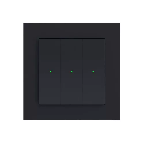 Heatit Z-Push Wall Controller (matt fekete) fali kapcsoló 1-3 gombbal (Z-Wave)
