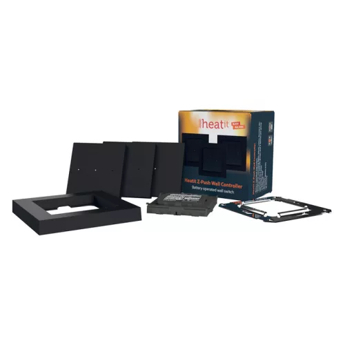 Heatit Z-Push Wall Controller (matt fekete) fali kapcsoló 1-3 gombbal (Z-Wave)