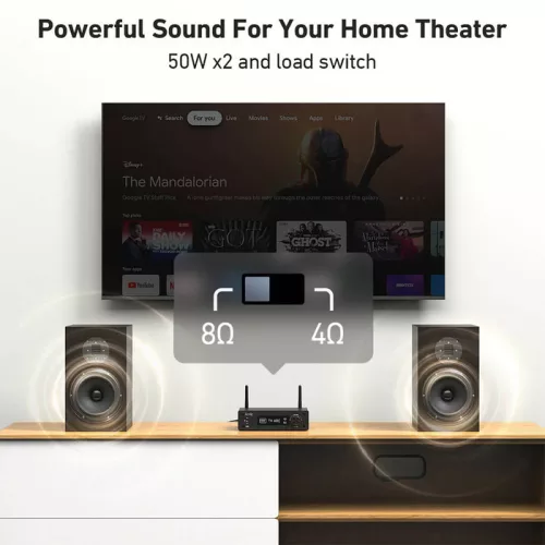 Arylic H50 Wifi/ethernet/USB/AUX/BT zenelejátszó, erősítő