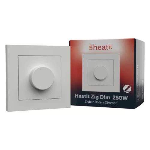 Heatit Zig Dim 250W (RAL 9003) fényerõszabályzós kapcsoló (Zigbee)