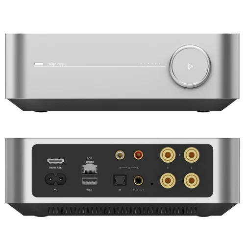 WiiM AMP (ezüst) Wifi/ethernet/USB/AUX/BT zenelejátszó, erősítő