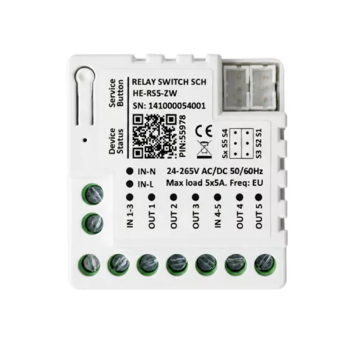 Heltun Relay Switch 5CH 5-ös szárazkontakt relé (Z-Wave LR)
