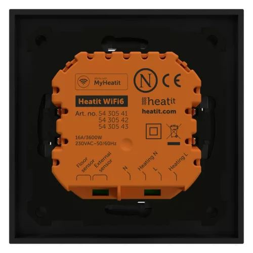 Heatit WiFi6 thermostat (matt fekete) fali termosztát (WiFi)