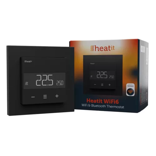 Heatit WiFi6 thermostat (matt fekete) fali termosztát (WiFi)